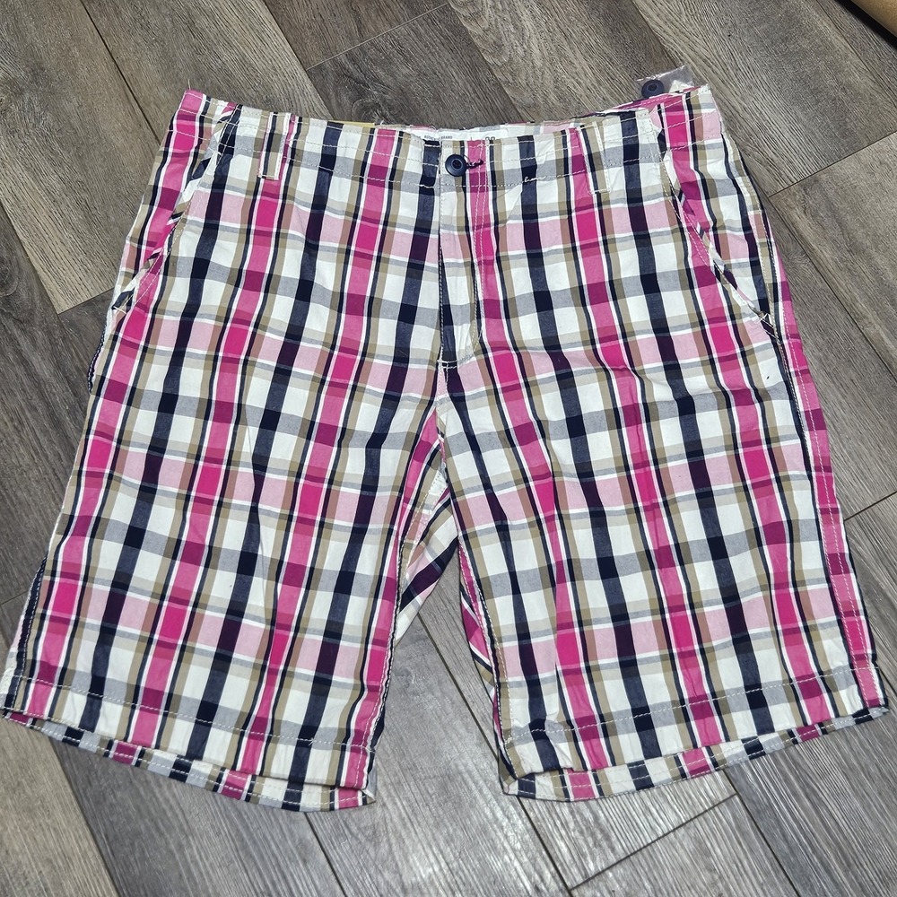 Aeropostale Flat Front Plaid‎ Shorts Mens 38 Longer Length Vintage Skater Preppy